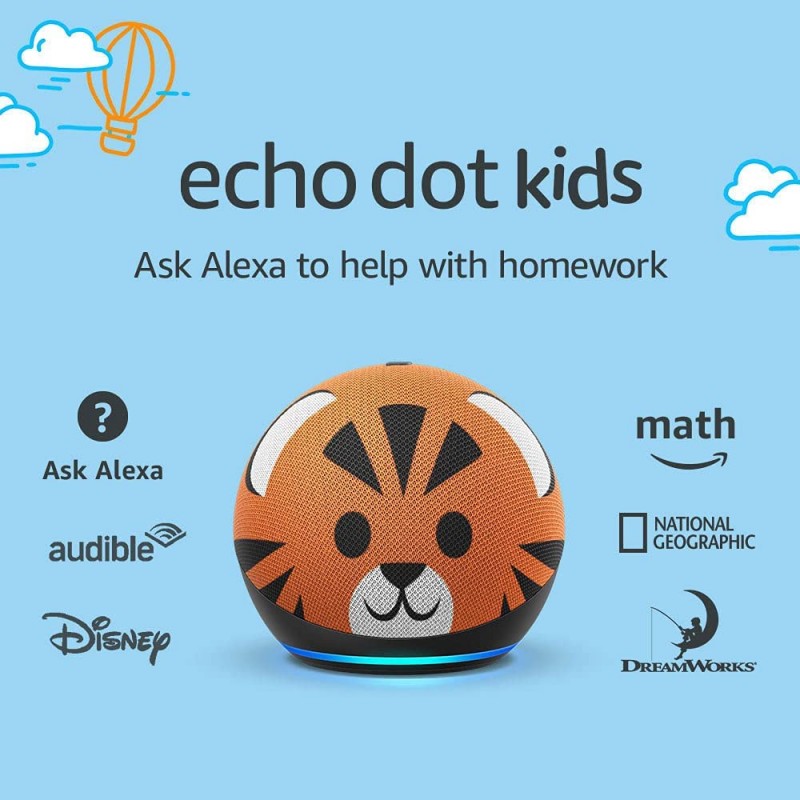Echo Dot (4ta Generación) Infantil niños control parental Tigre