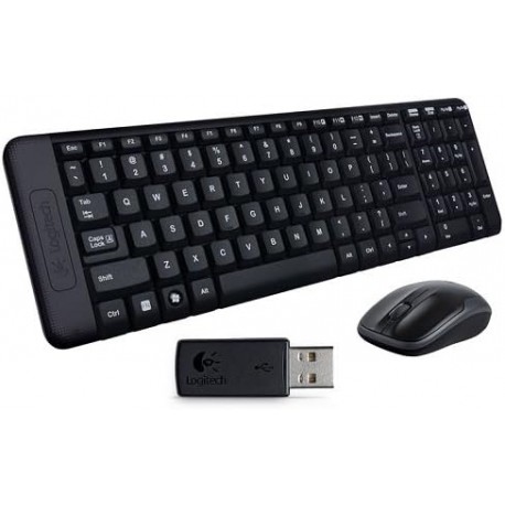 Combo de teclado y mouse inalámbricos compactos Logitech MK220
