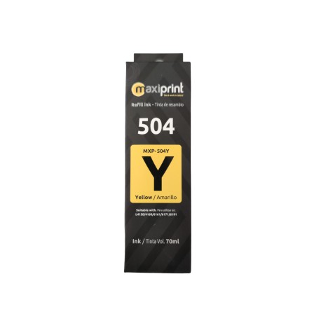 Maxiprint MXP-504Y Botella de tinta para refill compatible con 504 amarillo 70ml