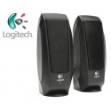 Logitech S-120 - Sistema de altavoces estéreo de 2 piezas con conector auxiliar para auriculares (negro)